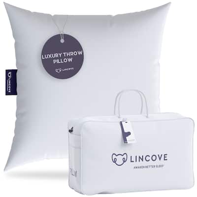 Lincove Luxury Throw Pillow Insert: Premium Comfort, 100% Cotton Shell, Down Alternative Filling - 1 Pack