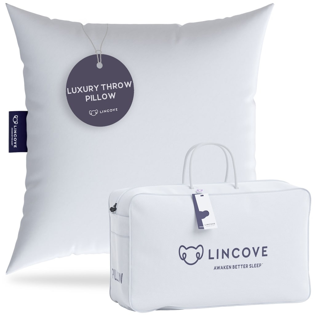 Lincove Luxury Throw Pillow Insert: Premium Comfort, 100% Cotton Shell, Down Alternative Filling - 1 Pack