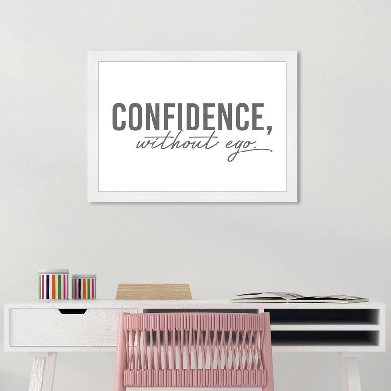 Wynwood Studio Prints Typography and Quotes Without Ego Gray and Modern & Contemporary Wall Art Canvas Print - White