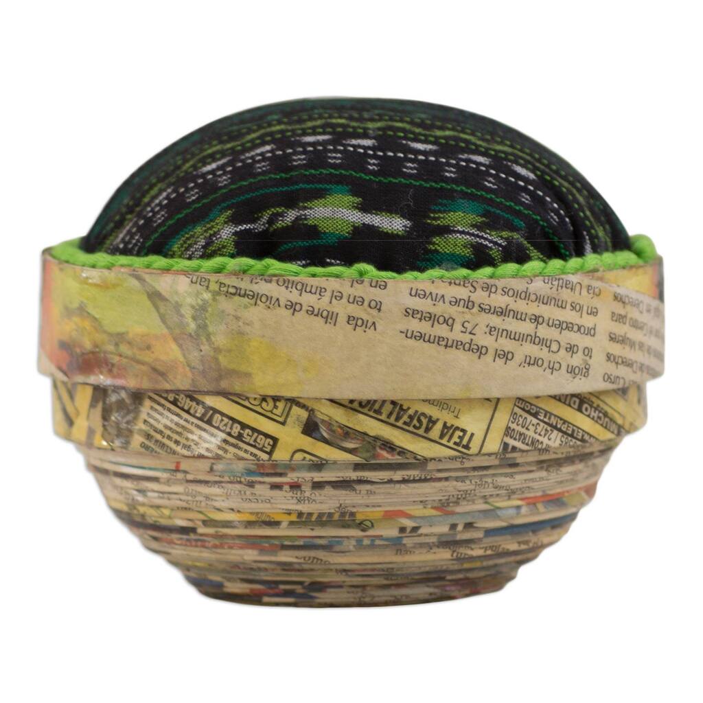 Handmade Recycled Paper 'San Lucas Jade' Box (Guatemala) - 6.25 x 4.7"