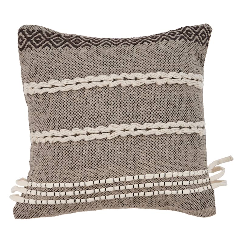 Sevita Handwoven Cottage Cotton Indoor Throw Pillow 20 inch