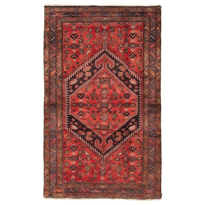 ECARPETGALLERY Hand-knotted Andelz Red Wool Rug - 4' x 6' 9"