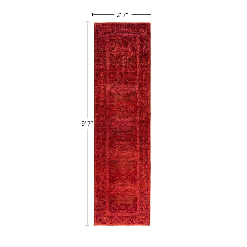 Overdyed, One-of-a-Kind Hand-Knotted Area Rug - Brown - 2' 7" x 9' 7"