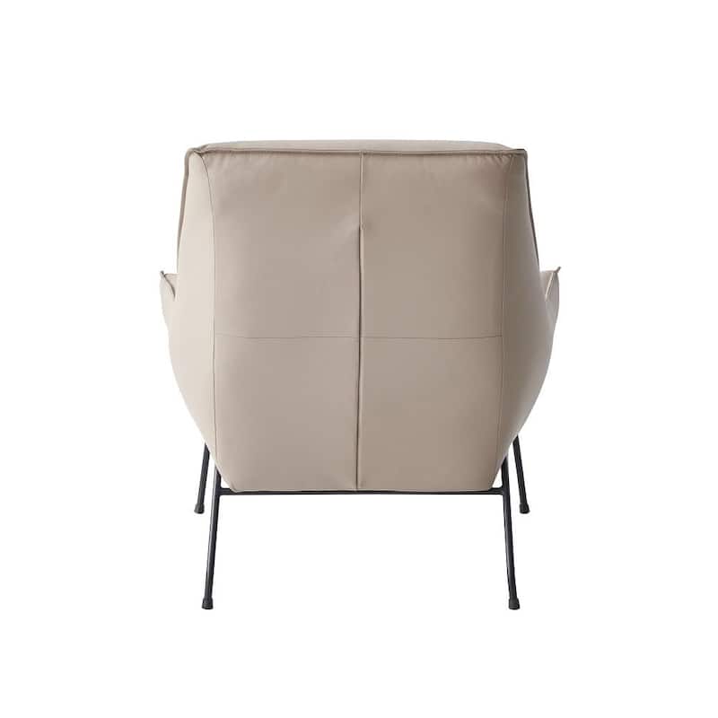 Top Grain Leather Chair with Ottoman
