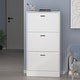preview thumbnail 3 of 15, 23.6"W Trendy Shoe Storage Cabinet with 3 Large Fold-Out Drawers