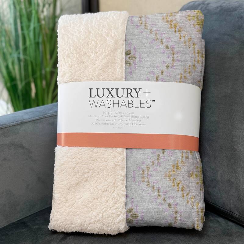 Premium Machine Washable Boho Global Sherpa Throw Blanket