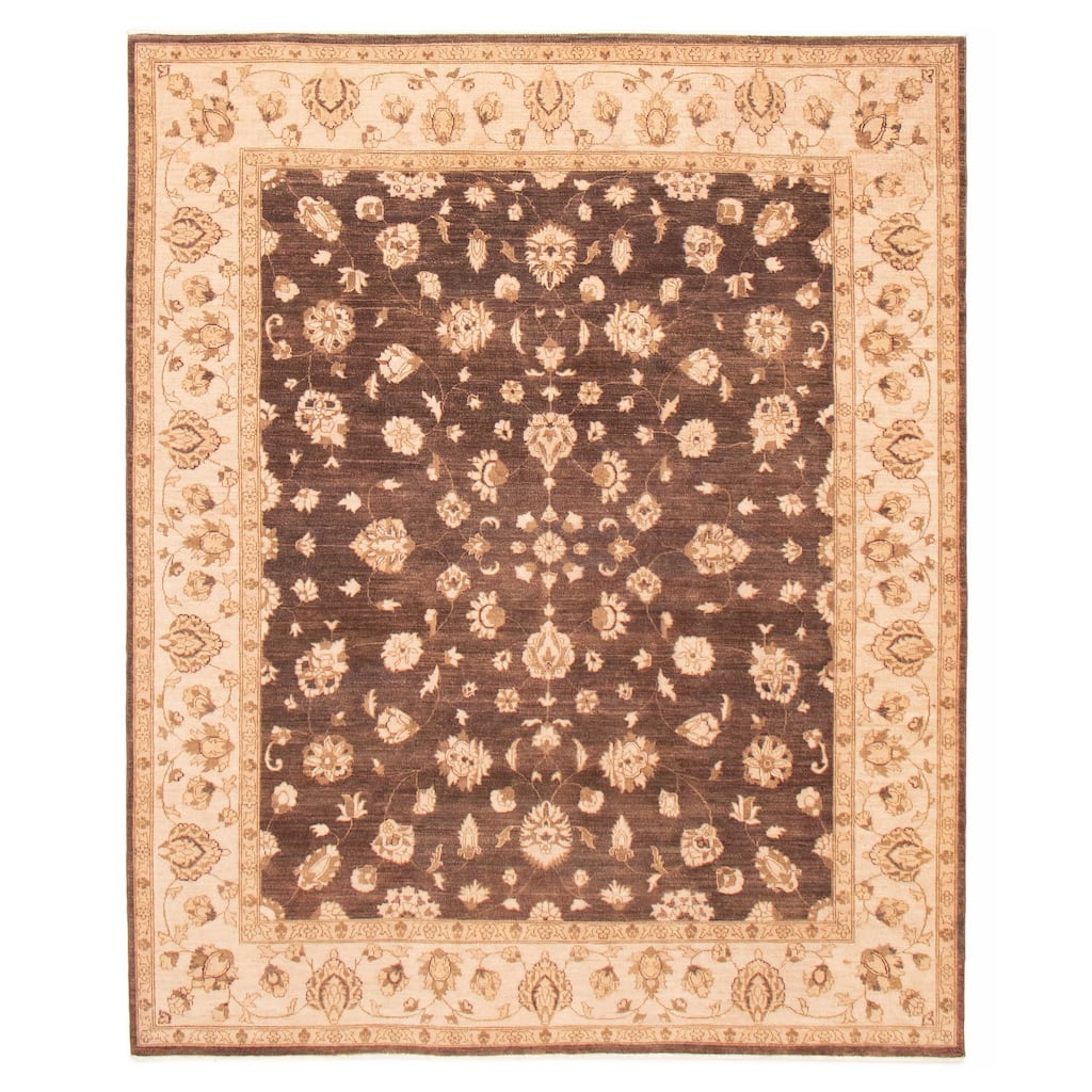 ECARPETGALLERY Hand-knotted Chobi Finest Brown Wool Rug - 8'1 x 9'10