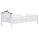 preview thumbnail 8 of 42, Twin/Full Size House-shaped Headboard Platform Bed Frame with Storage Shelf, Wooden Kids Bed with Full-Length Guardrails