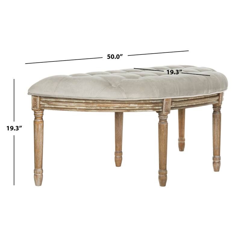 SAFAVIEH Kerasoula Rustic Semi Circle Bench - 50" W x 19.3" D x 19.3" H - 50Wx19Dx19H