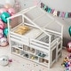 preview thumbnail 2 of 18, Modern Twin Size Loft Bed with Roof Frame,Under Bed Shelving Storage Unit,Guardrails,Ladder