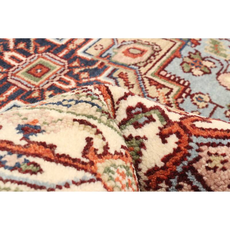 ECARPETGALLERY Hand-knotted Serapi Heritage Light Blue Wool Rug - 4'0 x 5'11