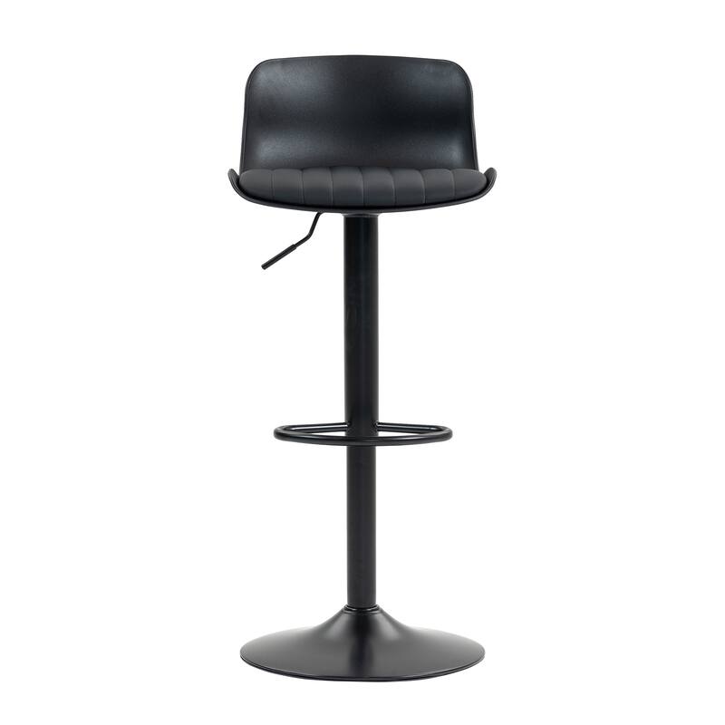 Counter Height Bar Stools Set of 2, Height Adjustable Swivel Bar Stools, Armless PU Leather Kitchen Island Chairs