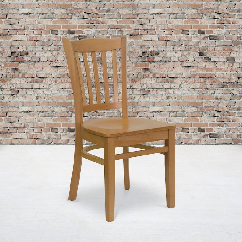 2Pk Vertical Slat Back Wood Restaurant Chair - Hospitality Seating