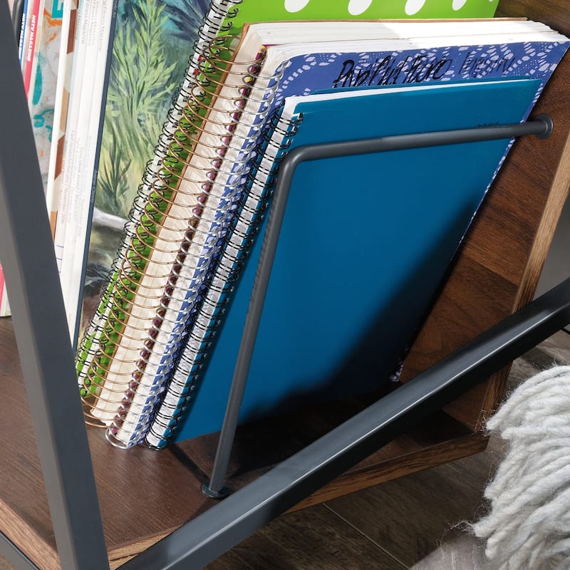 Wood Accent Storage with Tilted Shelves - 25.12" W x 18.50" D x 36.81" H