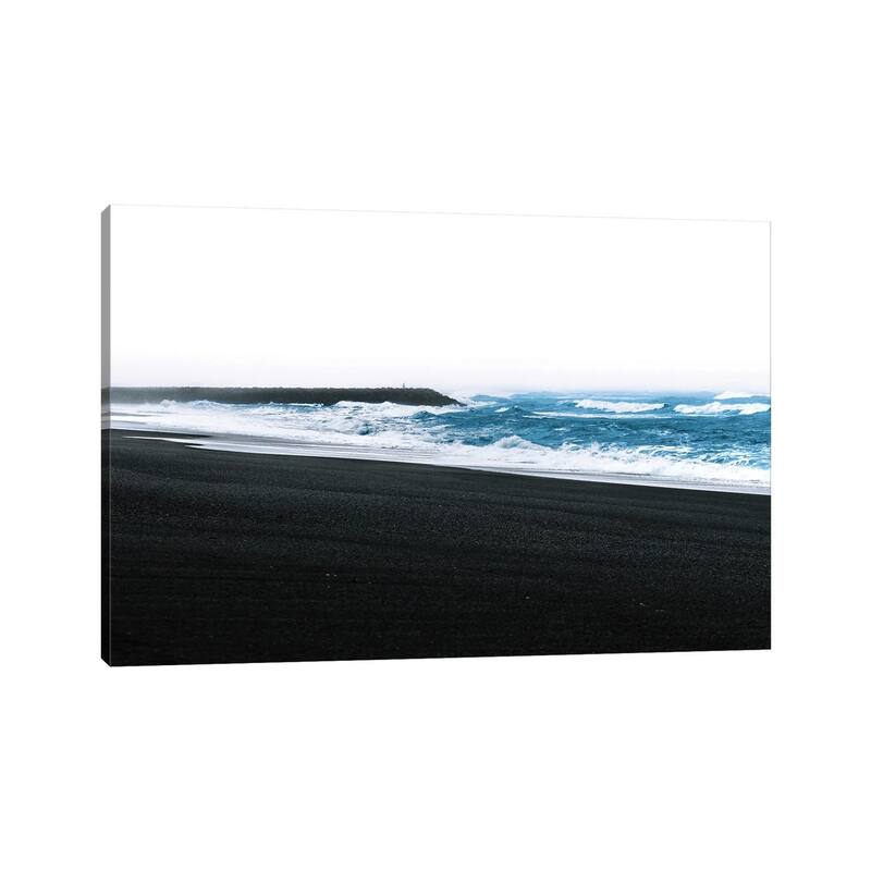 iCanvas "Waves Coming Onto The Black Sand Beach In Vik Iceland" by Michael Schauer Canvas Print