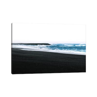 iCanvas "Waves Coming Onto The Black Sand Beach In Vik Iceland" by Michael Schauer Canvas Print