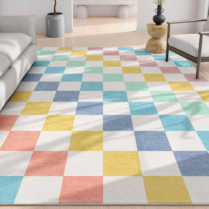 Well Woven Apollo Square Modern Geometric Flat-Weave Area Rug
