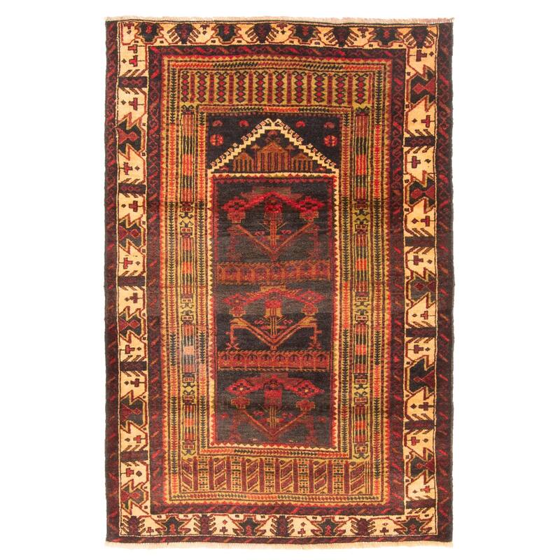 ECARPETGALLERY Hand-knotted Teimani Dark Grey Wool Rug - 2'11 x 4'4