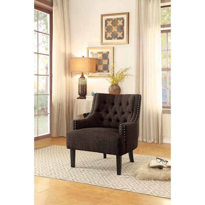 Modern Traditional Chenille Accent Chair with Elegant Nailhead Trim