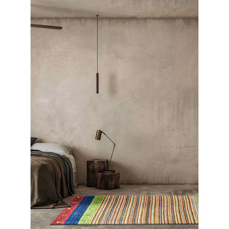 ECARPETGALLERY Hand Loomed Kashkuli Gabbeh Red Wool Rug - 4'0 x 5'11