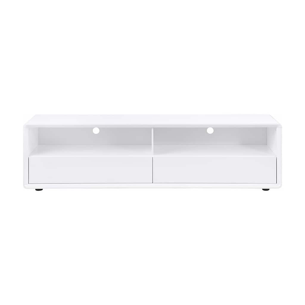 2 Drawers and 2 Shelves Wooden TV Stand in White