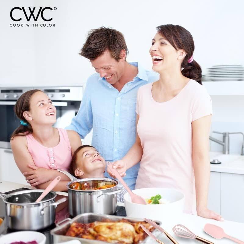 COOK WITH COLOR Silicone Kitchen Utensil Set Nonstick Safe, Easy-Clean Cooking Tools, Aqua