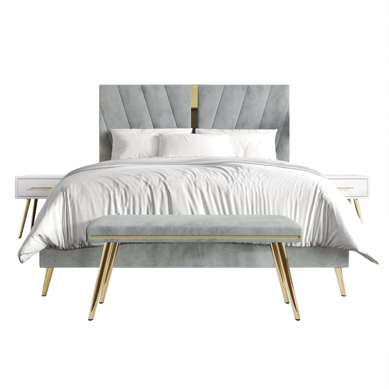 CraftPorch 4 Piece Contemporary Bedroom Set - Silver Lake - King