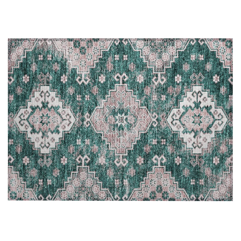 Machine Washable Indoor/ Outdoor Chantille Boho Tribal Rug