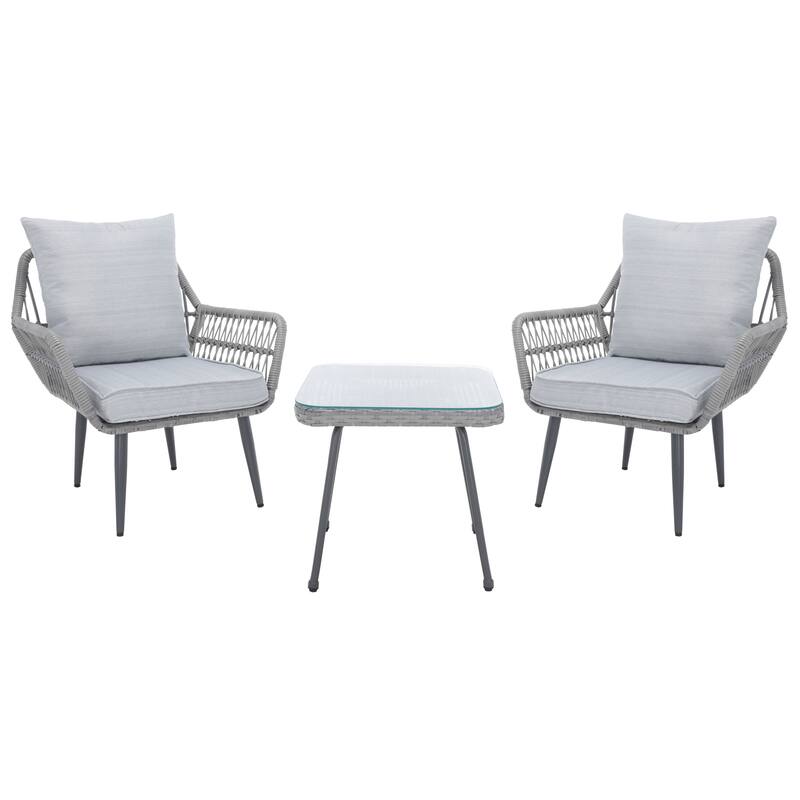 SAFAVIEH Mariyah 3-Piece Lounge Set - 27"Wx30"Dx28"H - Grey