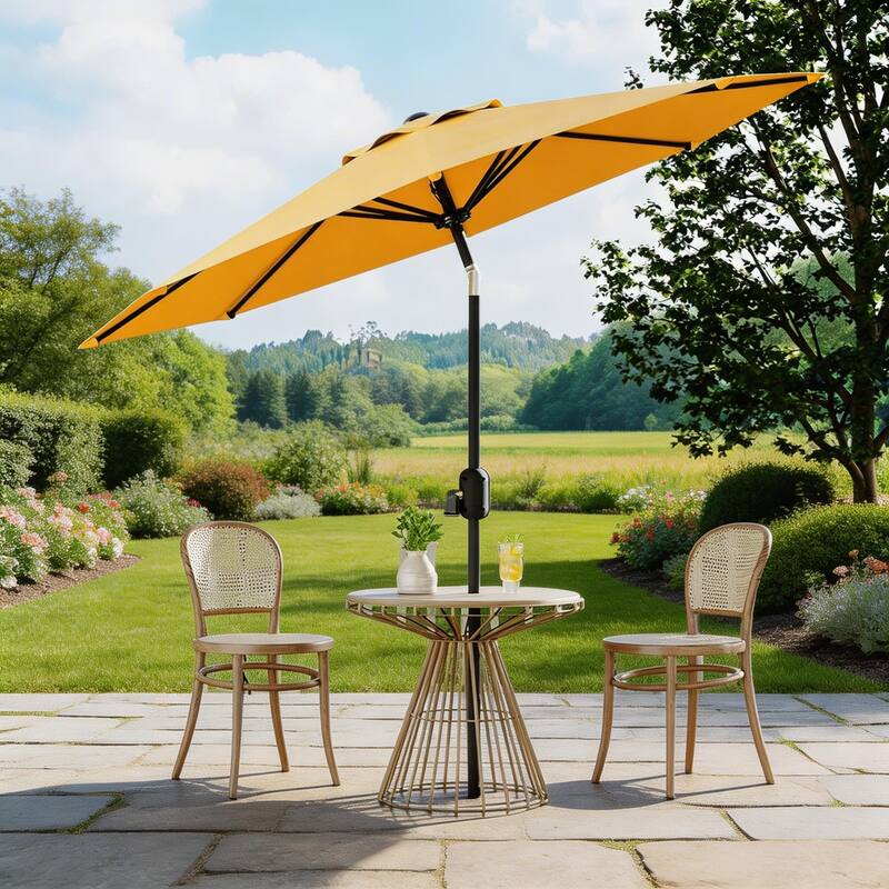 10ft Outdoor Patio Umbrella, with Crank Lift & Push Button Tilt, UV Protection Waterproof
