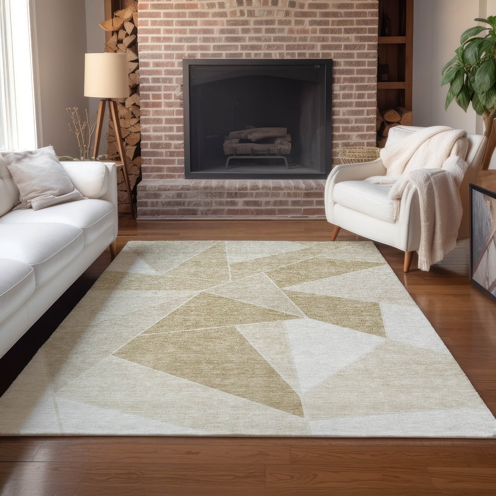 Machine Washable Indoor/ Outdoor Chantille Contemporary Mosaic Rug