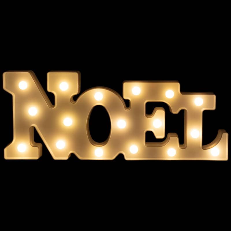 LED Lighted NOEL Christmas Marquee Wall Sign - 17" - White