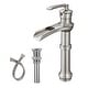 preview thumbnail 8 of 25, Waterfall Single Handle Bathroom Vessel Faucet With Drain Assembly Single Hole Vessel Sink Faucets Modern Basin Vanity High Tap