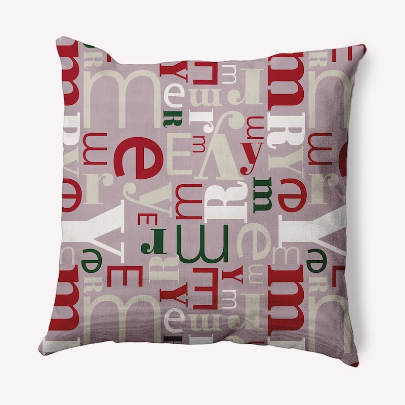 Crazy Merry Christmas Soft Spun Polyester Decorative Throw Pillow - 26 x 26 - Egg Nogg Frosting