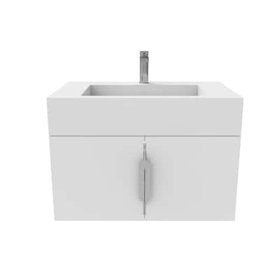 Nile 30-Inch Wall Mounted Bathroom Vanity Set w/ White Top