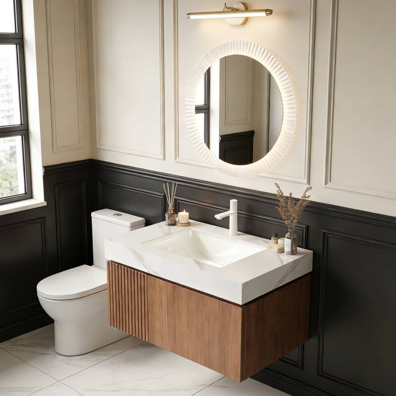 Floating Storage Bathroom Vanity with 1 Pre-drilled Faucet Hole