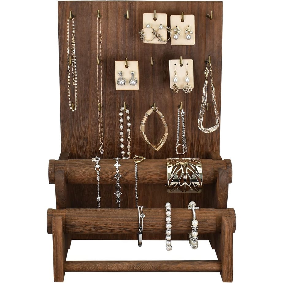 Wood Board Jewelry Earring Display Stand - S