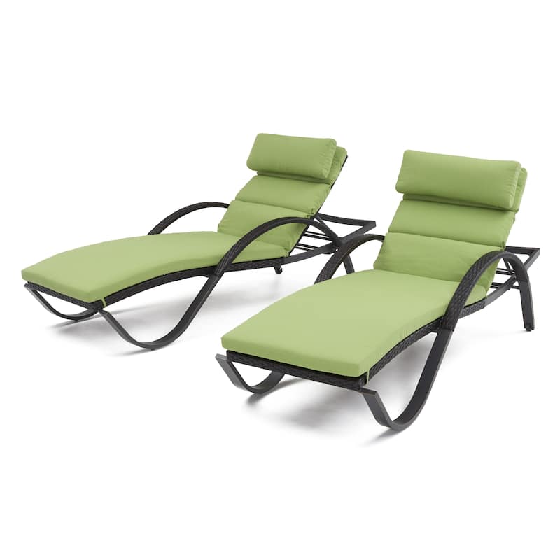 Deco 2 Aluminum Outdoor Patio Chaise Lounges Set