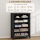 preview thumbnail 3 of 4, Modern Chest of Drawers with Gold Ring Pull Handles & Strong Legs, Storage Cabinet for Bedroom, Living Room, Entryway