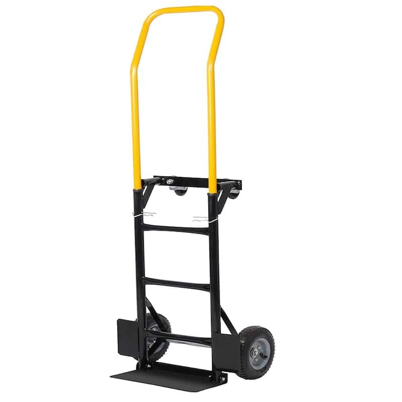 Dual Purpose Hand Truck,2-Wheel Dolly Cart and 4-Wheel Push Cart