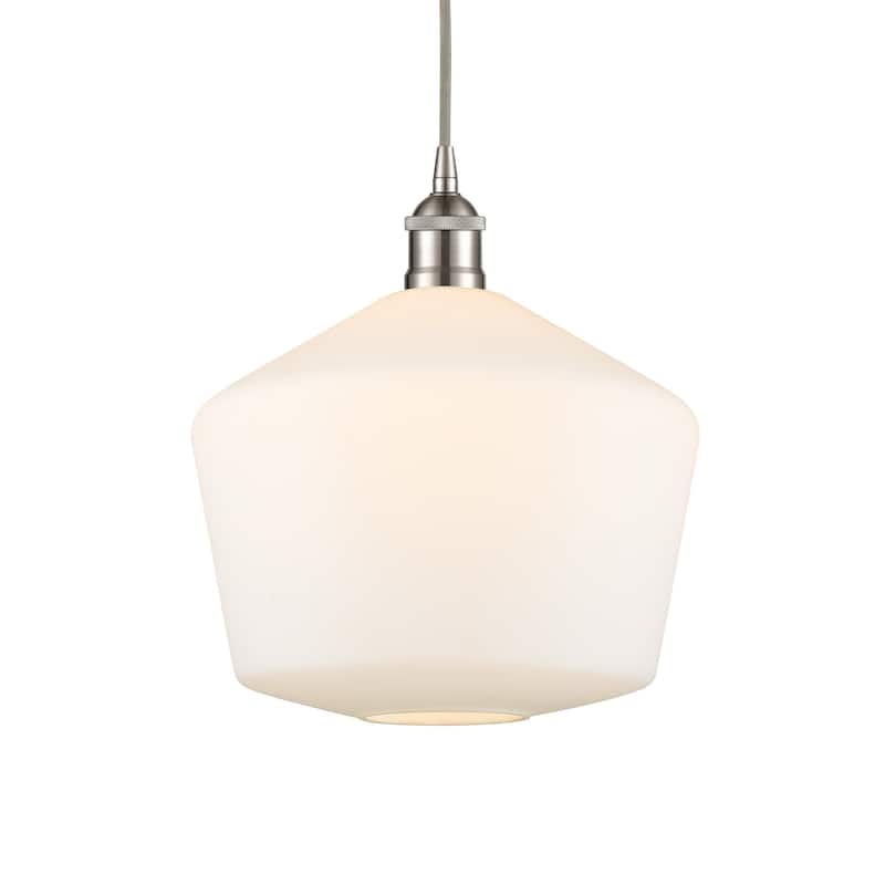 Innovations Lighting 616-1P-14-12 Cindyrella Pendant Cindyrella 12" - Brushed Satin Nickel / Cased Matte White