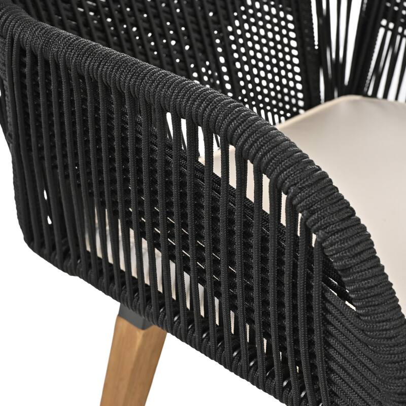 Outdoor 5-Piece Wicker Conversation Chair Set with Cool Bar Table & Ottomans