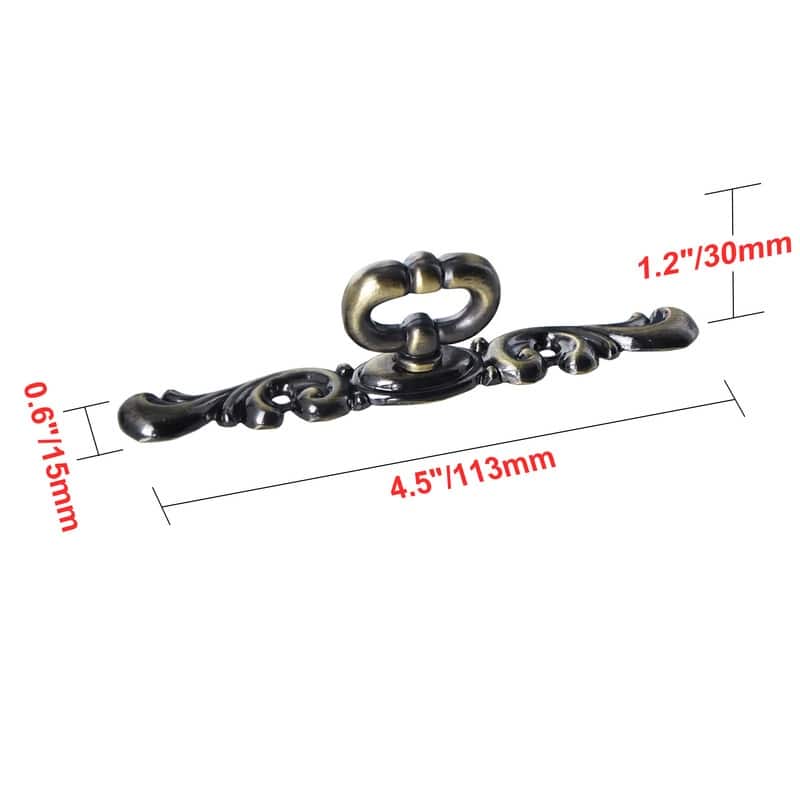 Utopia Alley Vallia Cabinet Ring Pull Knob - Vintage Cabinet Antique Brass Hardware with Hand, 4.4" - 1 pack - Antique Brass
