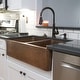 preview thumbnail 5 of 13, Adams Copper 33" Double Bowl Farmhouse Apron Front Undermount Kitchen Sink