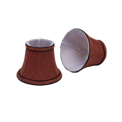 Aspen Creative Bell Chandelier Clip-On Lamp Shade (2 Pack), Rust, (3" x 5" x 4")