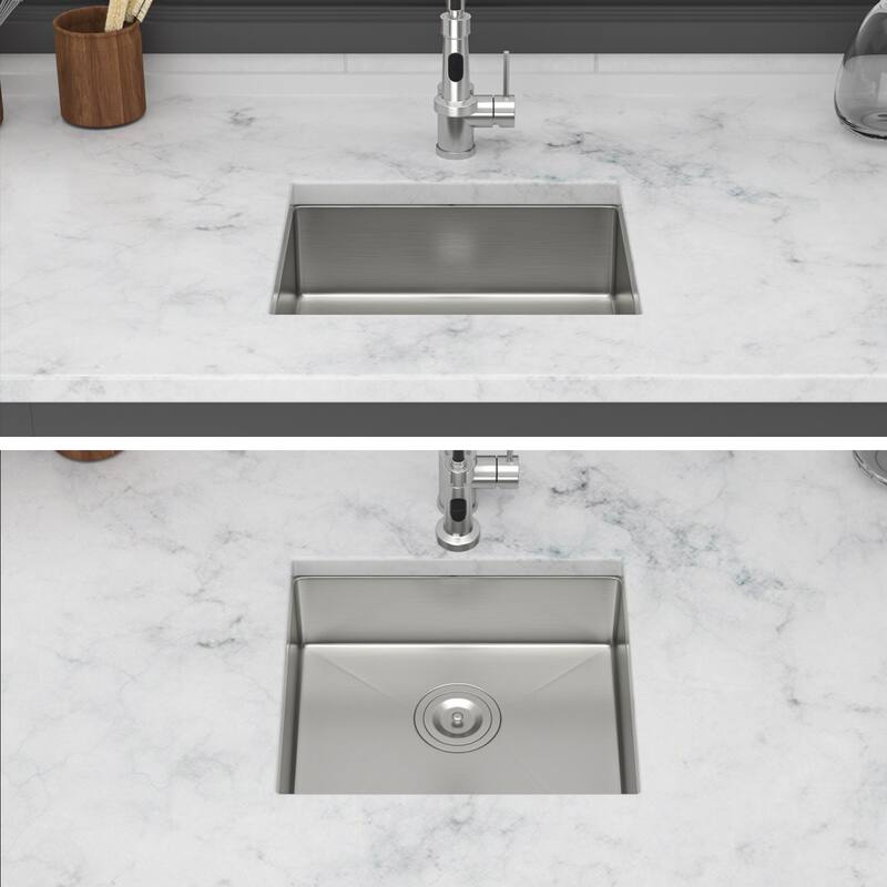 Kitchen Sink, 18 Inch Undermount Sink 5.5-Inch Single Bowl 16 Gauge Stainless Steel 18x16x5.5 Inch Sinks Basin