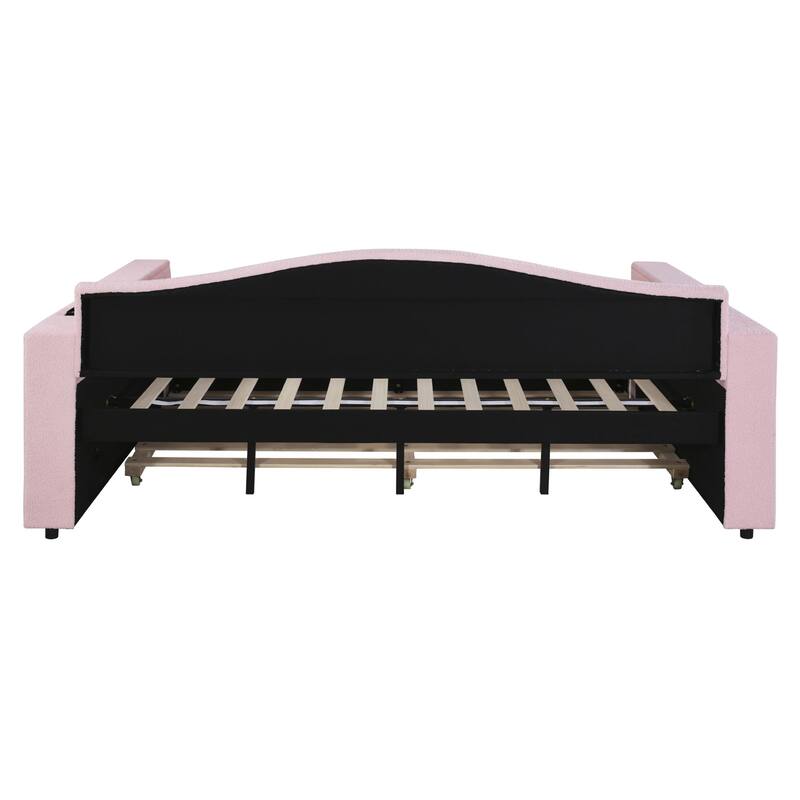 Sofa bed with storage arms, trundle bed and Bluetooth stereo