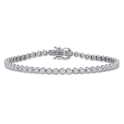 Miadora 2 3/8ct TDW Diamond Tennis Bracelet 14k White Gold