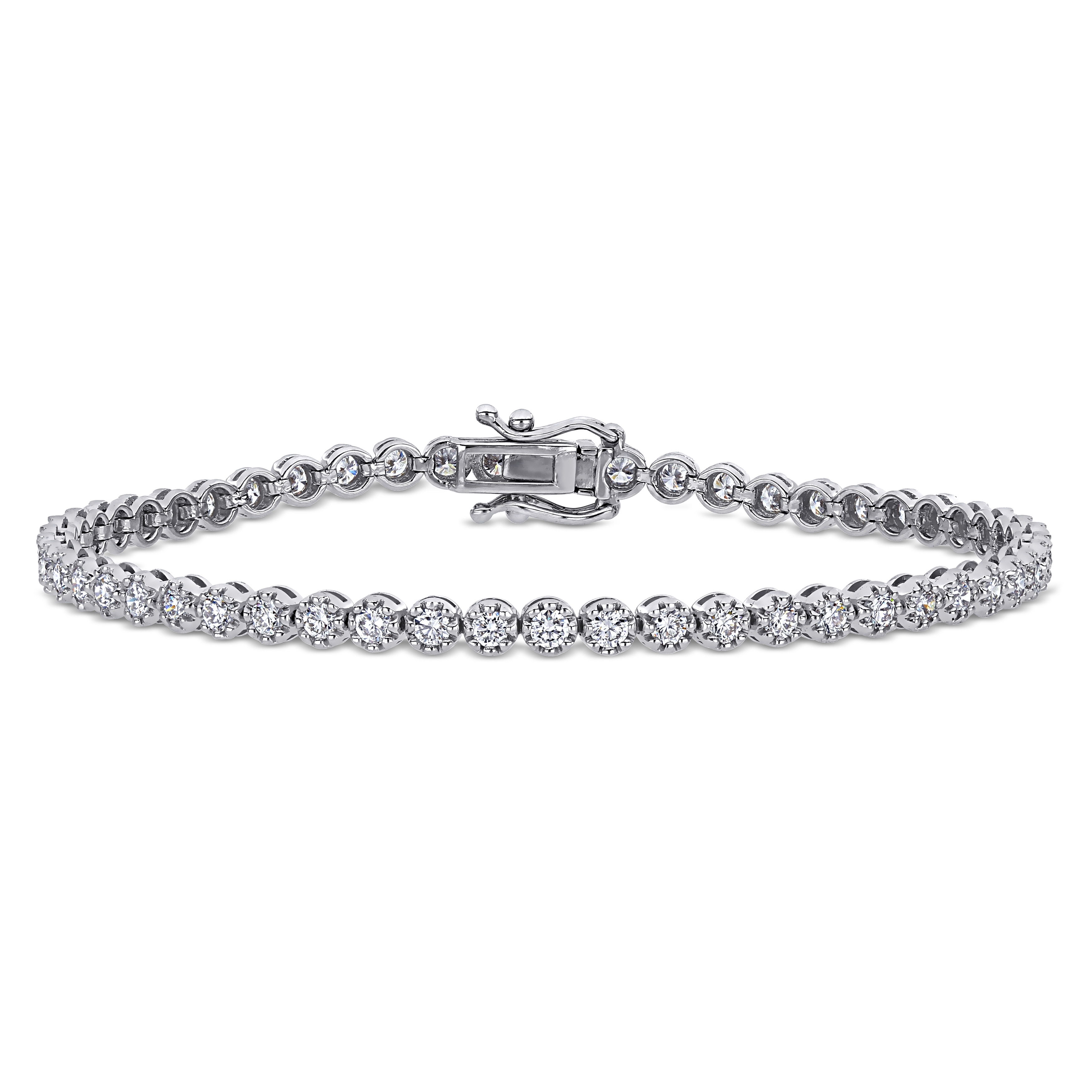 Miadora 2 3/8ct TDW Diamond Tennis Bracelet 14k White Gold