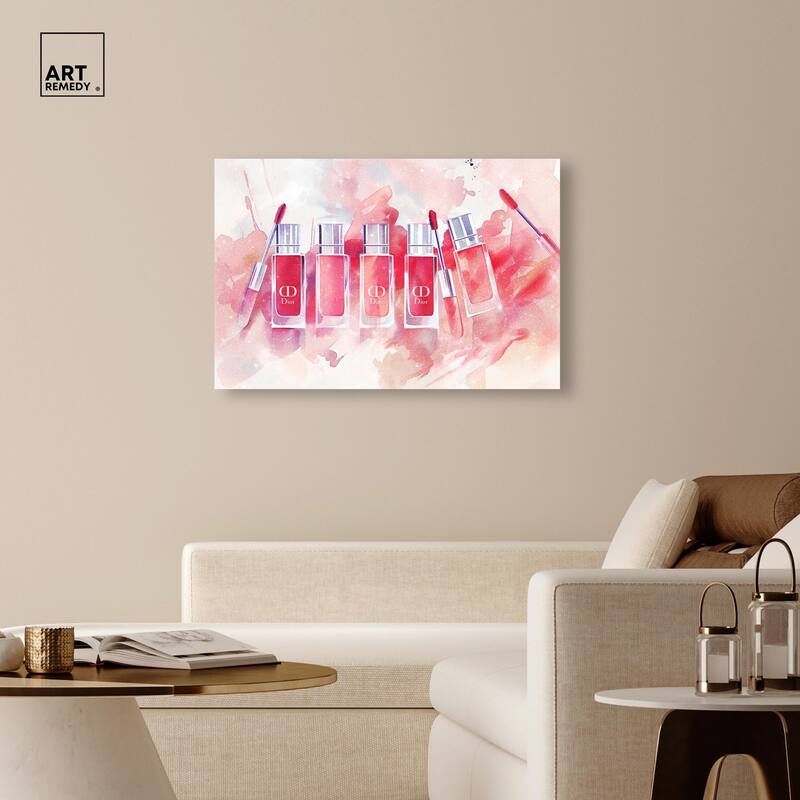 Lip Gloss Splash Canvas by Art Remedy, Gallery Wrapped